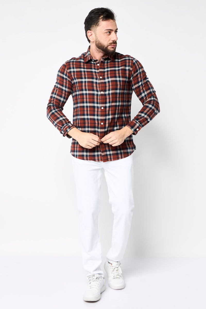 Selected Homme Men Slim Fit Plaid Long Sleeves Casual Shirt, Multicolor - Image 2
