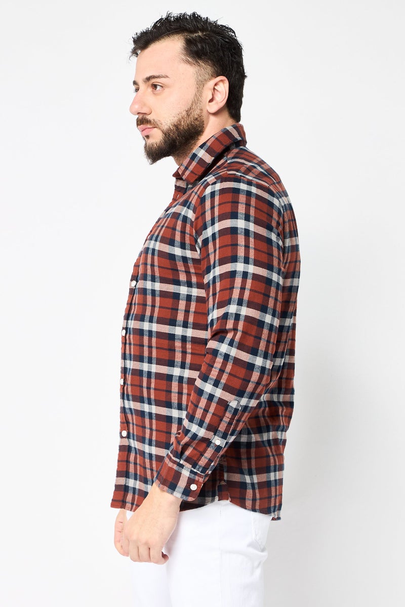 Selected Homme Men Slim Fit Plaid Long Sleeves Casual Shirt, Multicolor - Image 3