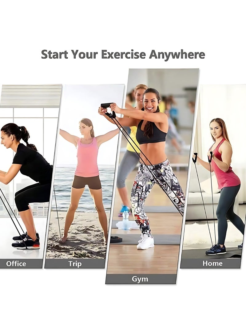 KANGAROO Yoga Resistance Rope with Handles, Fitness Extension Rope, for Home Workout, Strength Training, Pilates, Body Shaping - Image 2