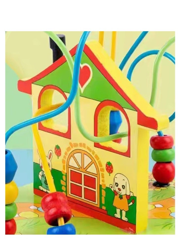 Factory Price - Multifunctional Bead Winding Pull Along Toy - House - Image 1