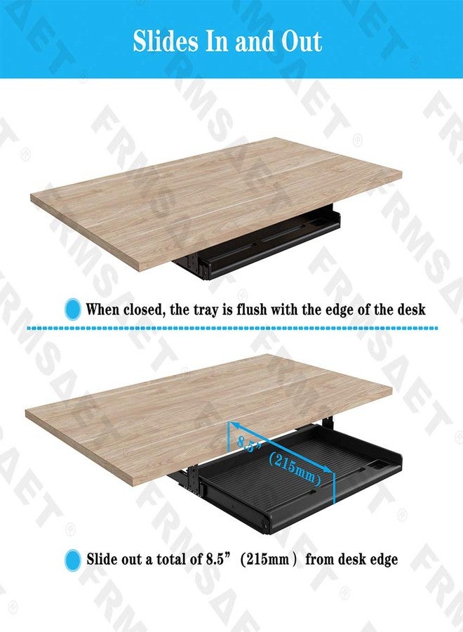 FRMSAET Office Furniture Accessories Keyboard Drawer Under Desk Multipurpose Tray with Adjustable Height Bracket-for Organize Keyboard,Tool,Pencil,Eraser (Large,Black) - Image 3