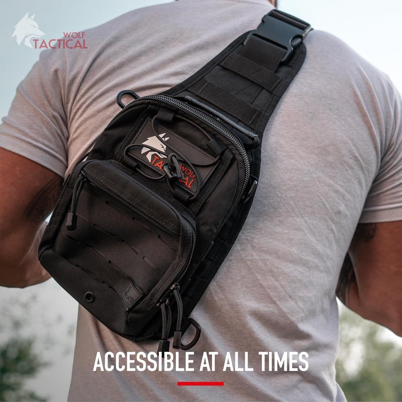 WOLF TACTICAL Compact EDC Sling Bag - Concealed Carry Shoulder Bag for Range, Travel, Hiking, Outdoor Sports - Image 1