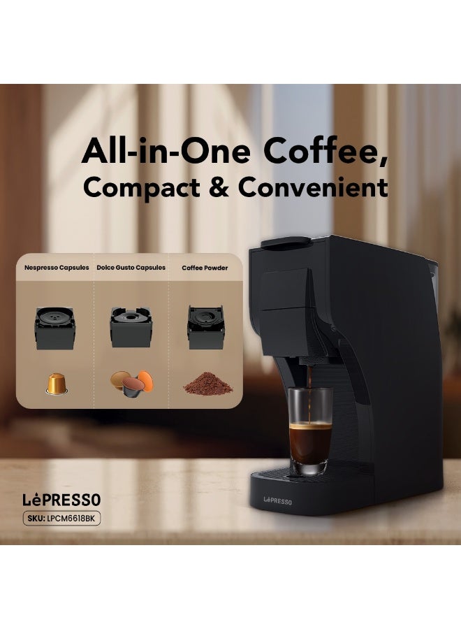 ليبرسو ماكينة قهوة تريزا متعددة الكبسولات مع خزان مياه سعة 1 لتر وإيقاف تلقائي 1350 واط / ضغط مضخة 20 بر / ماكينة قهوة كبسولات / ماكينة قهوة - بني - Image 5