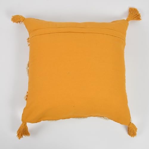 TIB Premium Boho Decorative Throw Cushion Covers, 16 x 16 cm, Set of 2, Cotton. (Yellow Abstract)-230 TC - Image 5