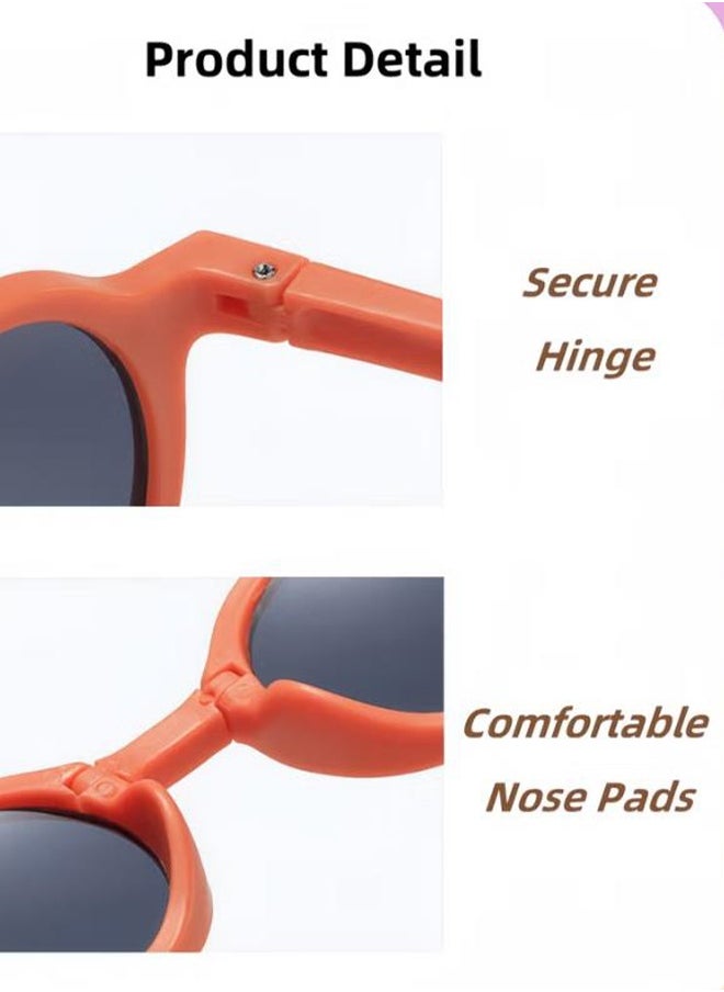Generic 3PCS Foldable children's sunglasses ,Round Folding Easy Carry Foldable Shades UV400 Protection Lens, Sun Protection Sunglasses Suitable for Summer Outdoor Beach Travel Camping  - Image 5