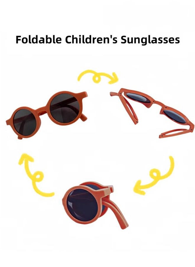 Generic 3PCS Foldable children's sunglasses ,Round Folding Easy Carry Foldable Shades UV400 Protection Lens, Sun Protection Sunglasses Suitable for Summer Outdoor Beach Travel Camping  - Image 2