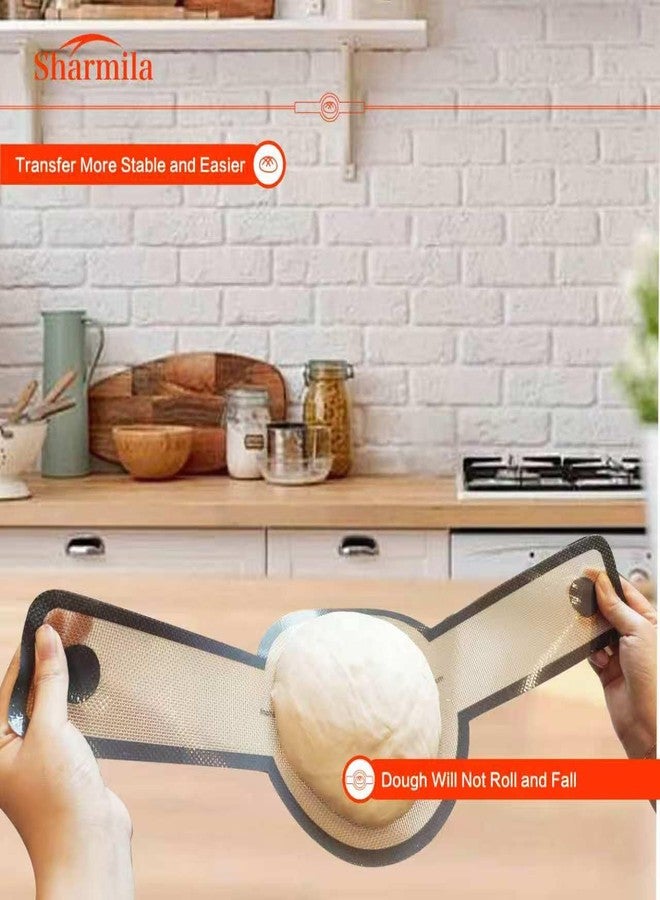 Sharmila 2Pcs Oval and Round Silicone Bread Sling for Dutch Oven.Non-Stick & Easy to Clean Bread Baking Mat, Reusable Silicone Baking Mat with Long Handles, Sourdough Bread Baking Supplies and Tools - Image 4