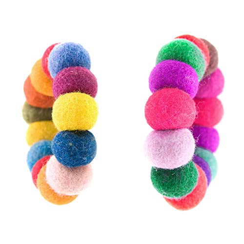 Glaciart One Felt Pom Poms, Wool Balls (120 Pieces) 2.5cm – 1 Inch, Handmade Felted 40 Color (Red, Pink, Blue, Yellow, Gray, Black, White, Pastel and More) Bulk Small Puff for Felting and Garland - Image 5