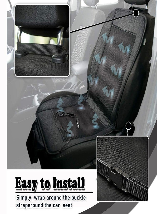 ZONETECH one tech Z Cooling Car Seat Cushion - Black 12V Automotive Adjustable Temperature Comfortable Cooling Car Seat Cushion - Image 3