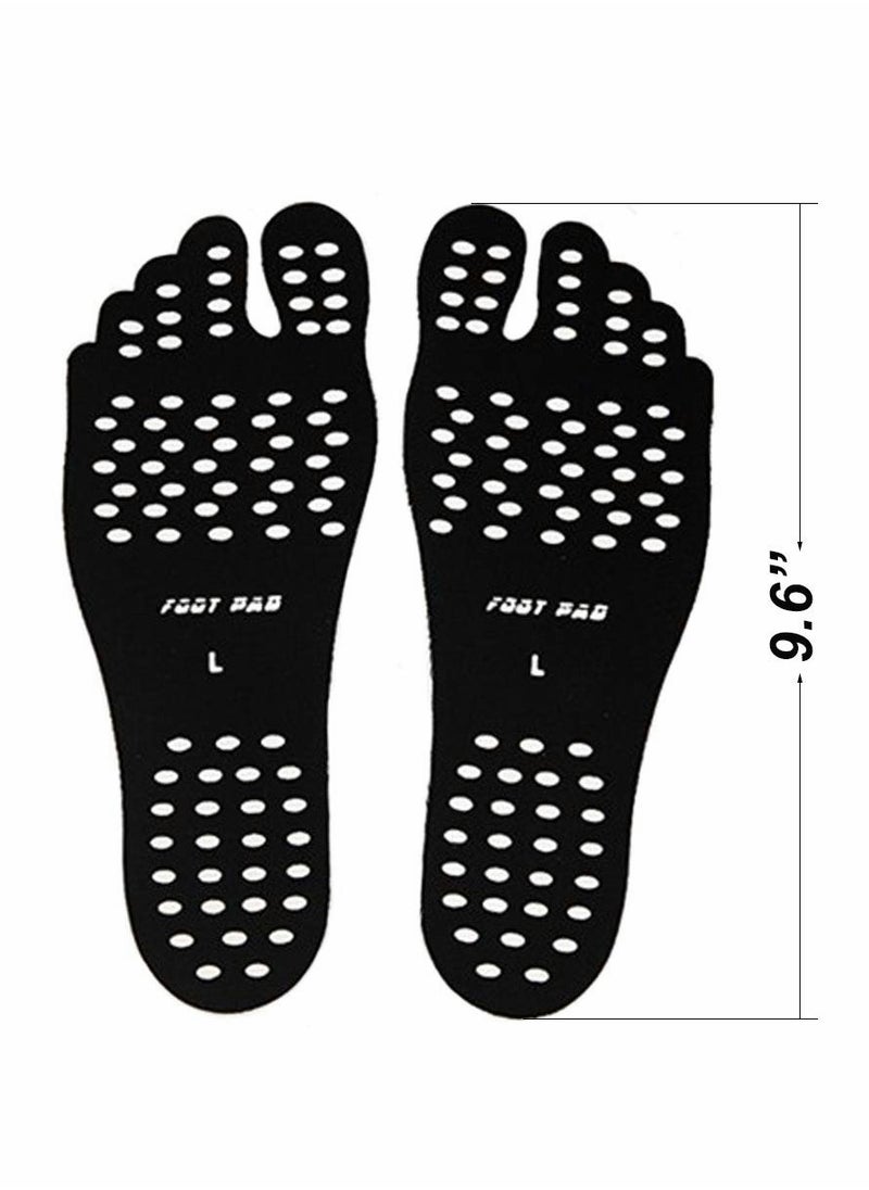 Excefore - Beach Foot Pads Barefoot Adhesive Invisible Shoes Stick on Foot Pad Stickers Stick on Soles Anti-Slip Waterproof Silicone Unisex Footing Pad for Surfing Yoga Swimming 6 Pack - Image 1