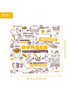 Cuken 100 Sheets Greaseproof Paper, Baking Wrapping Paper Food Wrapping Paper, Food Basket Liners Paper Deli Paper for Breads French Fries Sandwiches Pizza Burgers Hot Dogs  - Image 3
