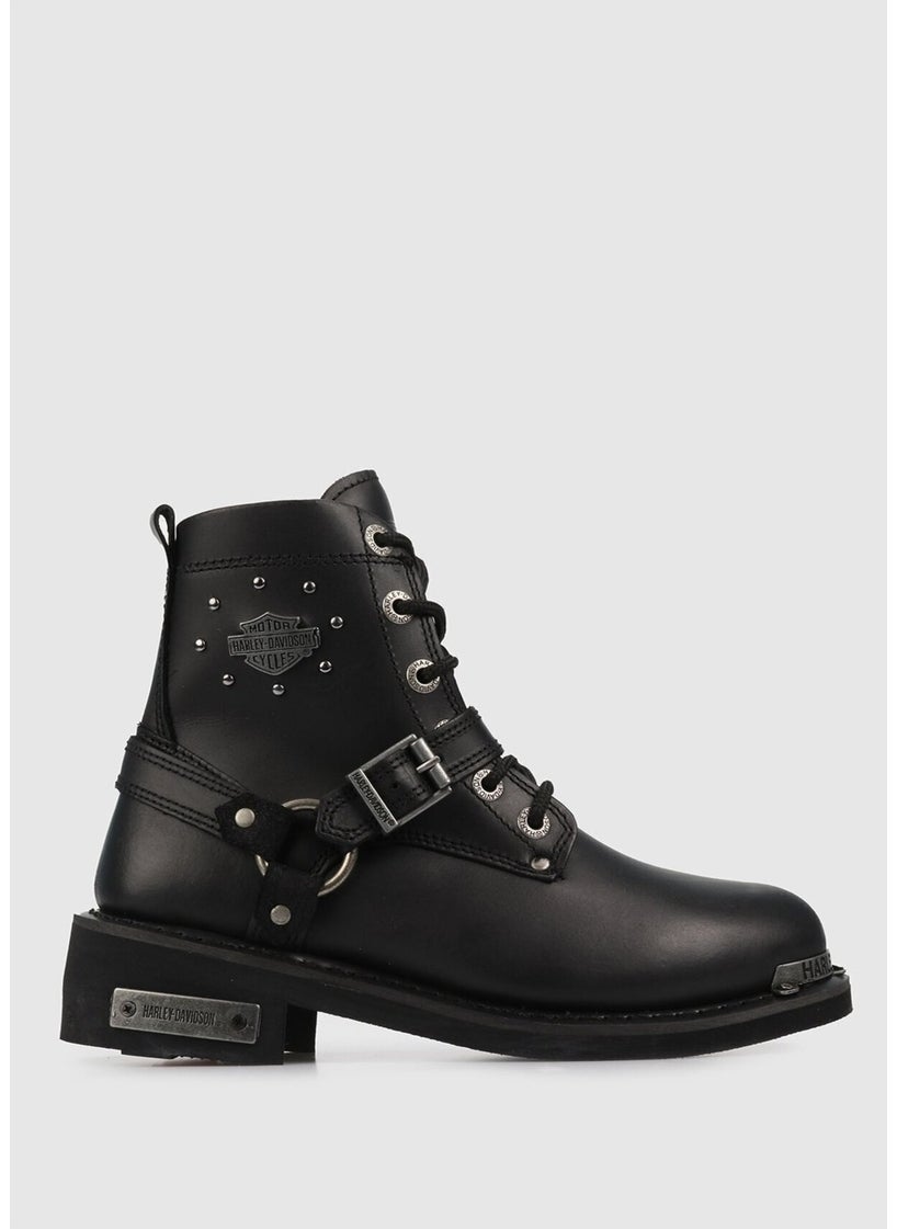 HARLEY DAVIDSON Becky Black Women's Oiled Leather Boots 025Z100423  - Image 1