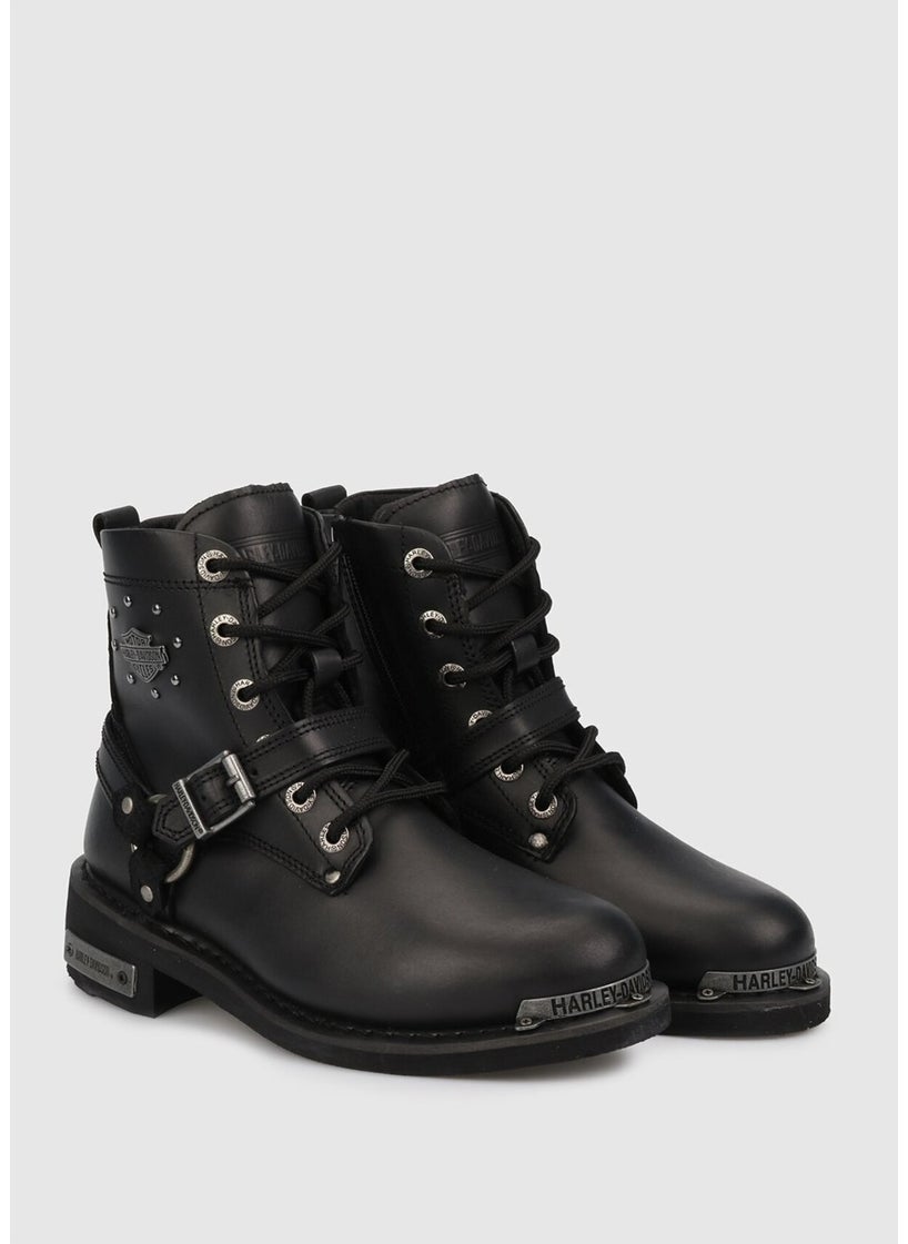 HARLEY DAVIDSON Becky Black Women's Oiled Leather Boots 025Z100423  - Image 2