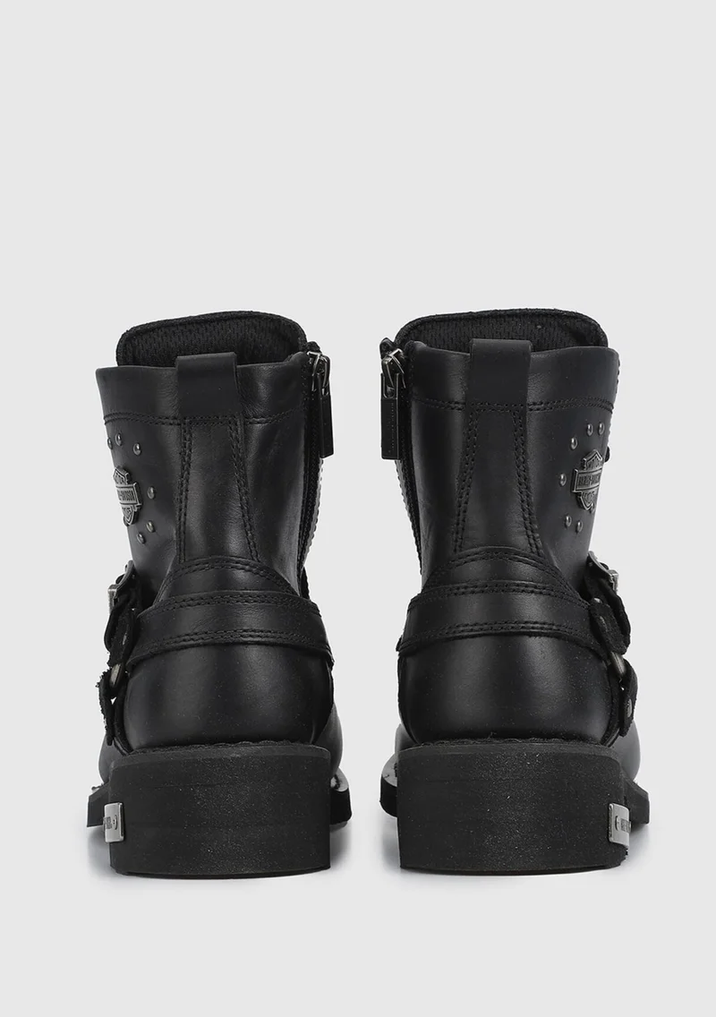 HARLEY DAVIDSON Becky Black Women's Oiled Leather Boots 025Z100423