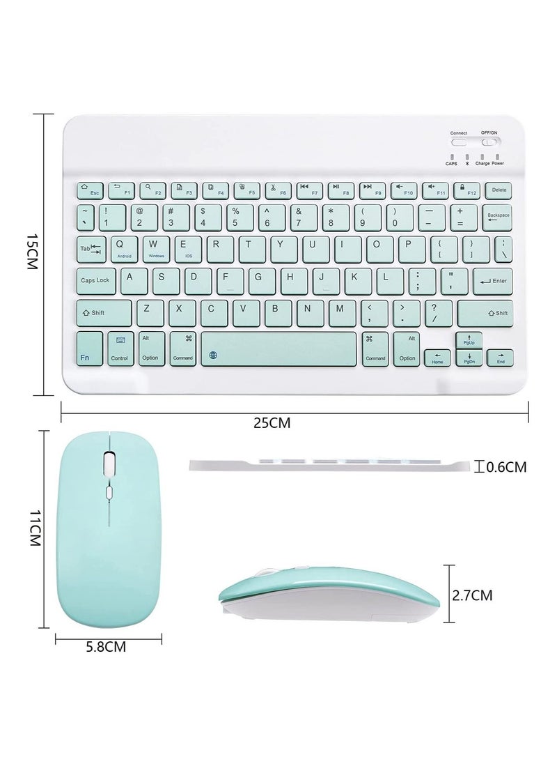 ELTRAZONE - Ultra-Slim Bluetooth Keyboard and Mouse Combo Rechargeable Portable Wireless Keyboard Mouse Set for Apple iPad iPhone iOS 13 and Above Samsung Tablet Phone Smartphone Android Windows - Image 1