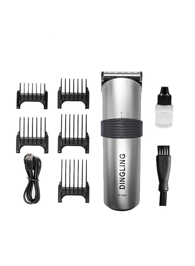 DINGLING Professional Electric Hair Clipper & Men's Shaving Multifunctional Hair Trimmer with  RF-609B Silver - Image 1