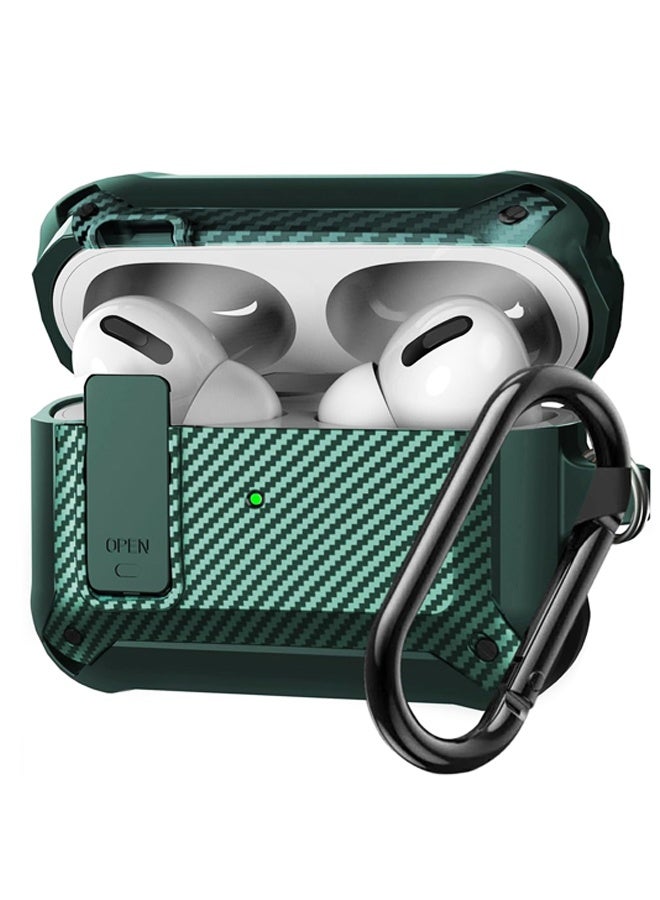 For Airpods Pro 2/1 Gen Case Cover,Rugged Locking Case for Airpod Pro 2nd/1st Generation Shockproof Armor Protective Skin for Apple iPod Pro(Green) - Image 1