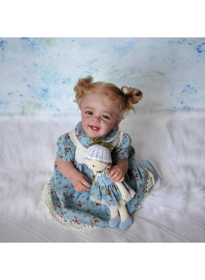 ان بي كي دمية ريبورن ناعمة، جميلة، مغطاة بالملابس، تشبه الحياة، بطول ٢٢ بوصة، مع وجه مرسوم ثلاثي الأبعاد. - Image 2