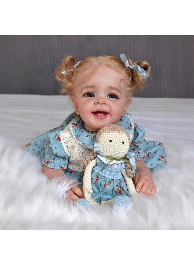 ان بي كي دمية ريبورن ناعمة، جميلة، مغطاة بالملابس، تشبه الحياة، بطول ٢٢ بوصة، مع وجه مرسوم ثلاثي الأبعاد. - Image 5