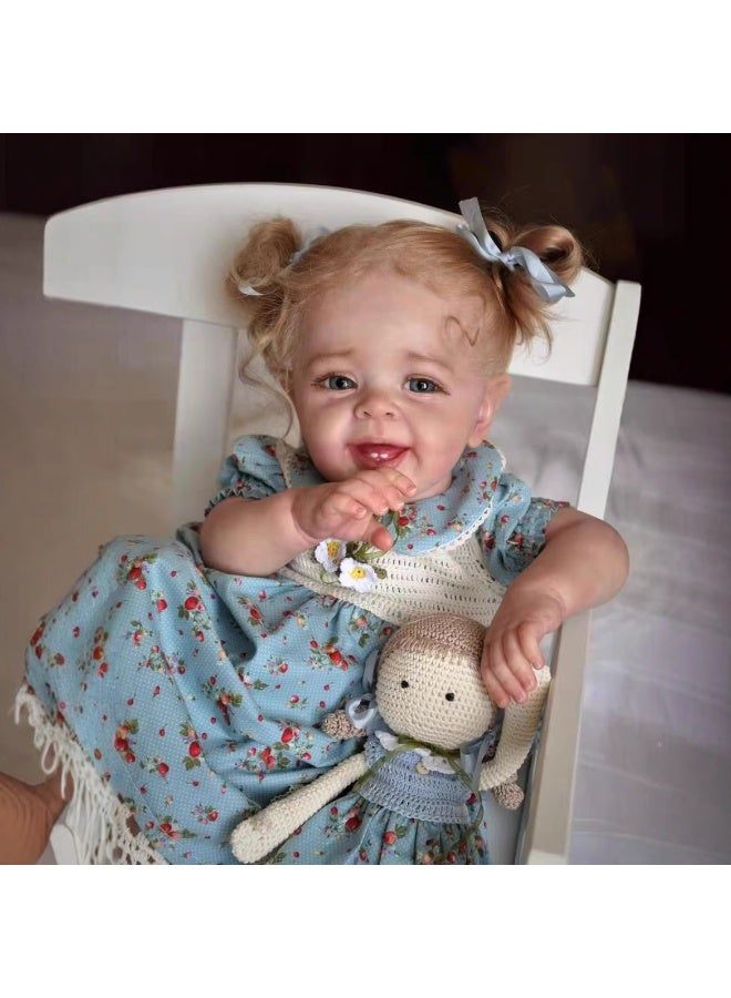 ان بي كي دمية ريبورن ناعمة، جميلة، مغطاة بالملابس، تشبه الحياة، بطول ٢٢ بوصة، مع وجه مرسوم ثلاثي الأبعاد. - Image 3