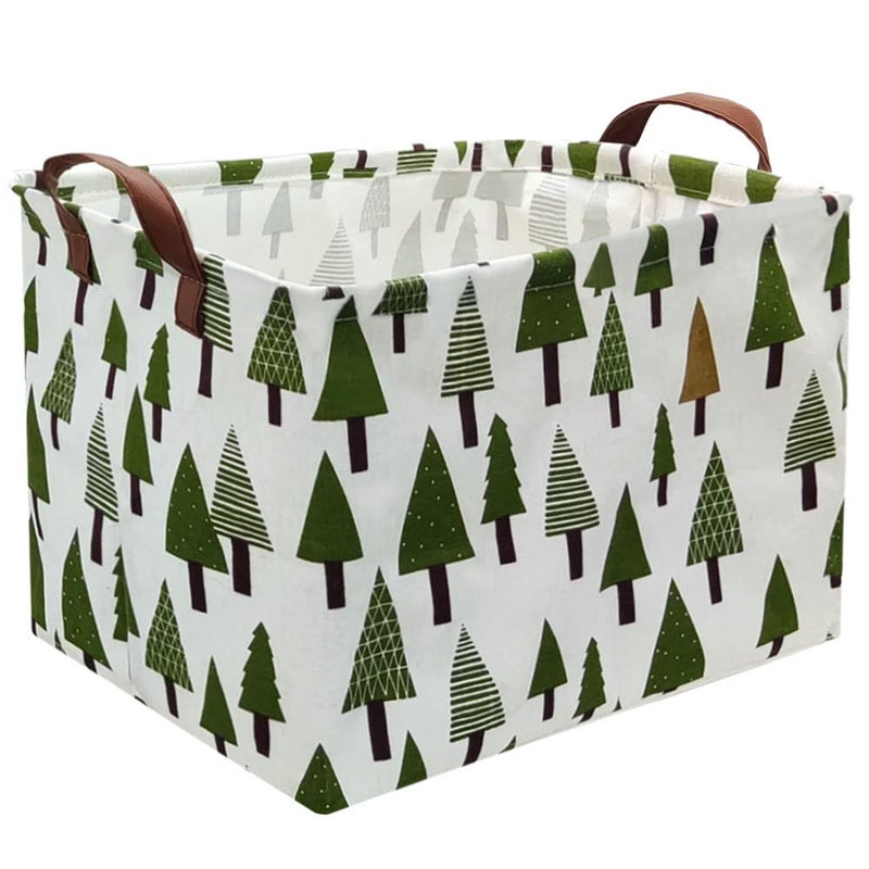 FXOCSHE Tree basketLaundry Basket Green Hamper Fabric Laundry Hamperfor baby hamper Nursery Toy Organizer tree room decorChristmas gift decorGift Basket tree