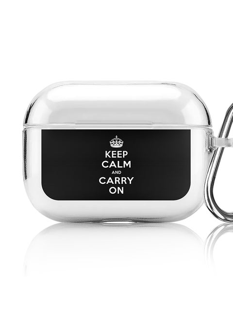 Classic Clear printed Case for Apple AirPods Pro 2nd Generation Thin Transparent Cover [Designed for Apple AirPods Pro 2nd Generation] - Keep calm and carry on
