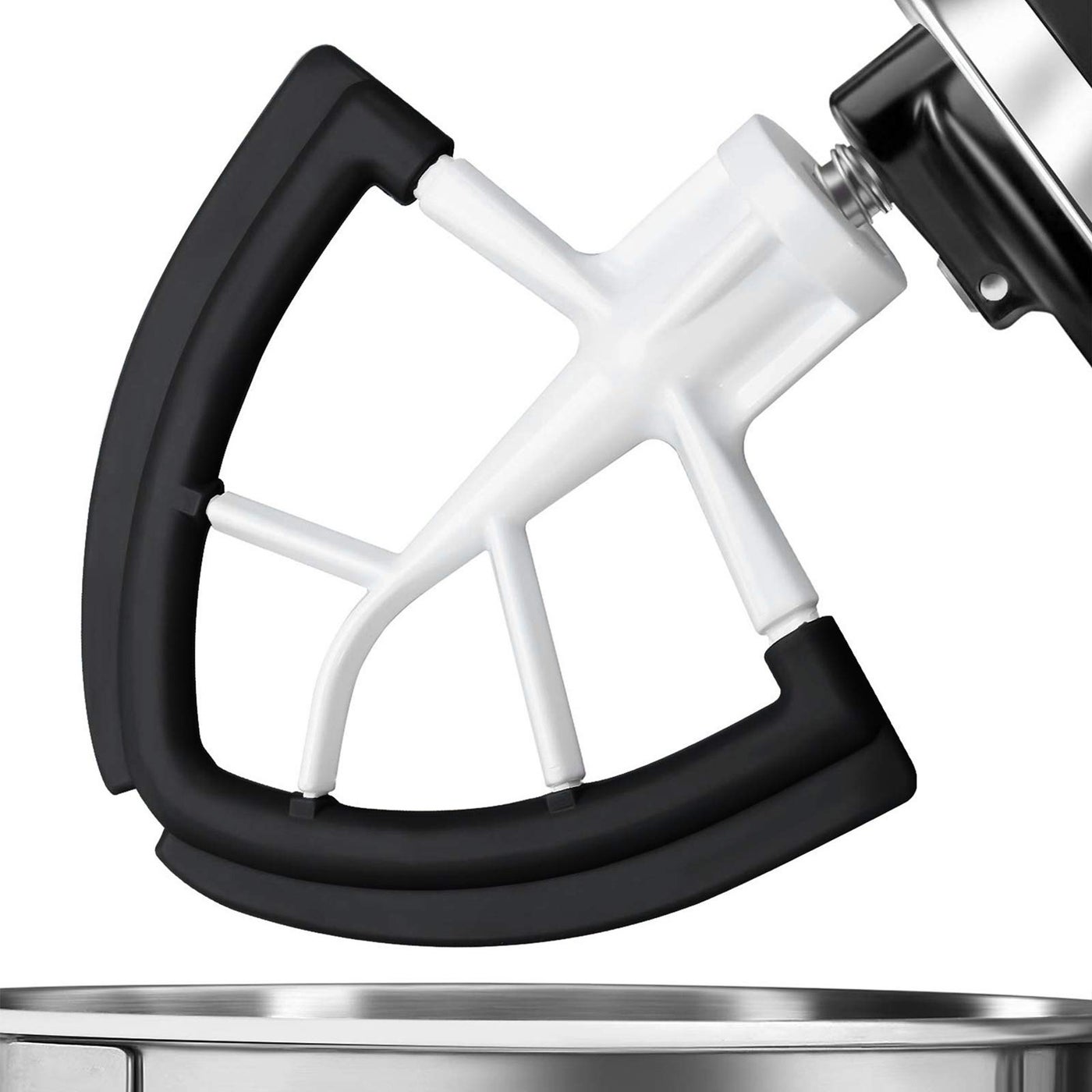 Flex Edge Beater for KitchenAidMixer Attachement Compatible With KitchenAidMixer AccessoryFits TiltHead Stand Mixer Bowls For 455 Quart BowlsBeater With Silicone EdgesBlack