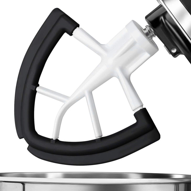 Flex Edge Beater for KitchenAidMixer Attachement Compatible With KitchenAidMixer AccessoryFits TiltHead Stand Mixer Bowls For 455 Quart BowlsBeater With Silicone EdgesBlack