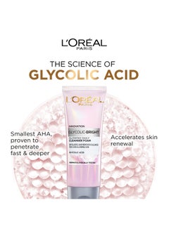 L'OREAL PARIS Glycolic Bright Glowing Daily Cleanser Foam - 100ML  - Image 3