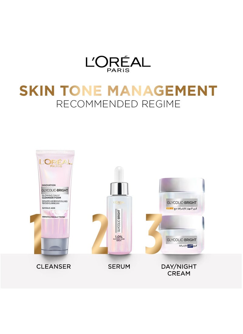 L'OREAL PARIS - Glycolic Bright Glowing Daily Cleanser Foam - 100ML - Image 1