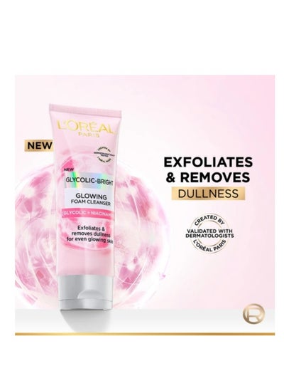 L'OREAL PARIS Glycolic Bright Glowing Daily Cleanser Foam -