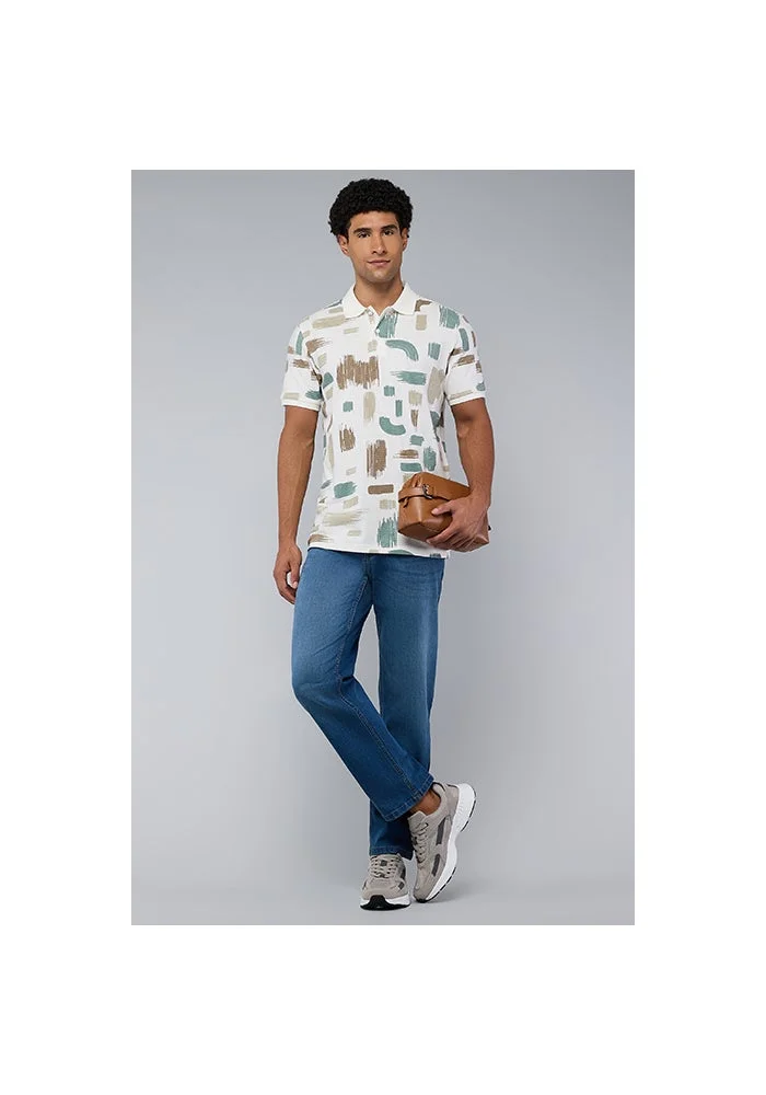أر أند بي Patterned Polo T-Shirt with Short Sleeves
