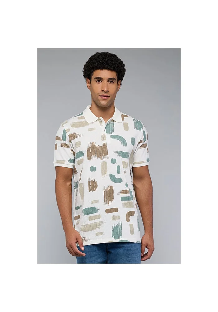 أر أند بي Patterned Polo T-Shirt with Short Sleeves