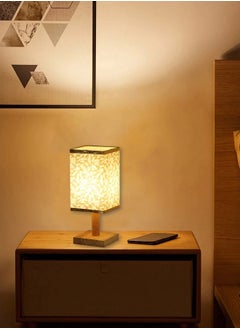 Sharpdo Nordic Solid Wood USB Infinitely Dimmable Table Lamp Creative  Warm Desk Light With Fabric Lampshade For Bedroom Living Room Atmosphere Table Light  - Image 3