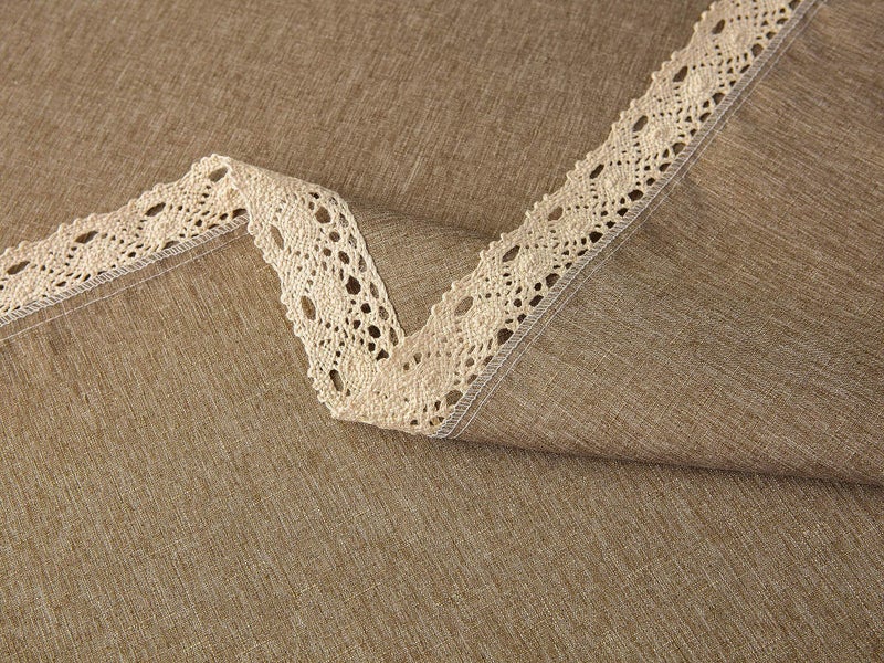 ehousehome faux linen tableroth مع تقليم الدانتيل - مقاوم للماء/مقاومة للبقع/مقاومة/تجاعيد خالية من الزيت - لحفلات مأدبة عشاء المطبخ القهوة - Image 5