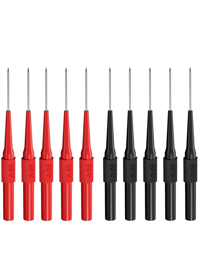 10 Pack Auto Repair Test Probe, Back Probe kit,Test Leads Probes 4mm Banana Plug,utomotive Diagnostic Test Accessories Repair Tools Needle 0.7mm (Red and Black) - Image 1