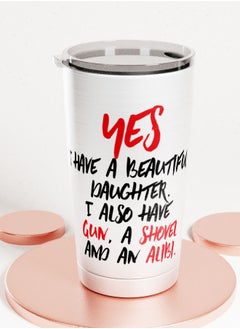LIT Tumbler Protective Dad Gift Hot and Cold Tumbler Dad Daughter Gifts Funny Best Dad Qote  - Image 1