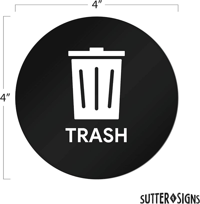 Sutter Signs Trash Compost Recycle Stickers for Trash Can 6pcs | Weatherproof Indoor Outdoor Waste Management Decal Label Signs for Garbage Cans, Yard Waste, and Recycling Bins - Image 2