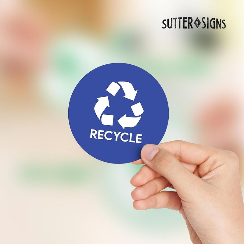 Sutter Signs Trash Compost Recycle Stickers for Trash Can 6pcs | Weatherproof Indoor Outdoor Waste Management Decal Label Signs for Garbage Cans, Yard Waste, and Recycling Bins - Image 3