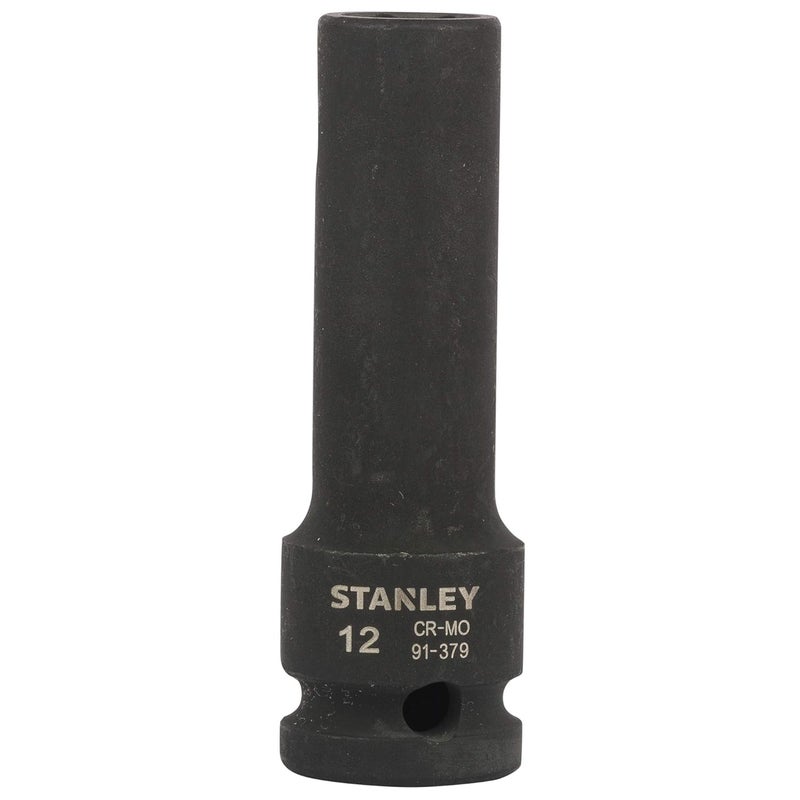 Stanley STANLEY STMT913798B ChromeMolybdenum Steel Impact Deep Socket 12 inch 12 mm Black  - Image 1