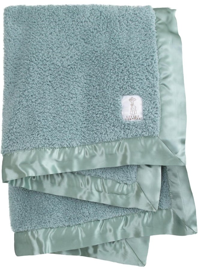 Little Giraffe Little Giraffe Chenille Stroller Baby Blanket, Sage, 29" x 35"  - Image 1