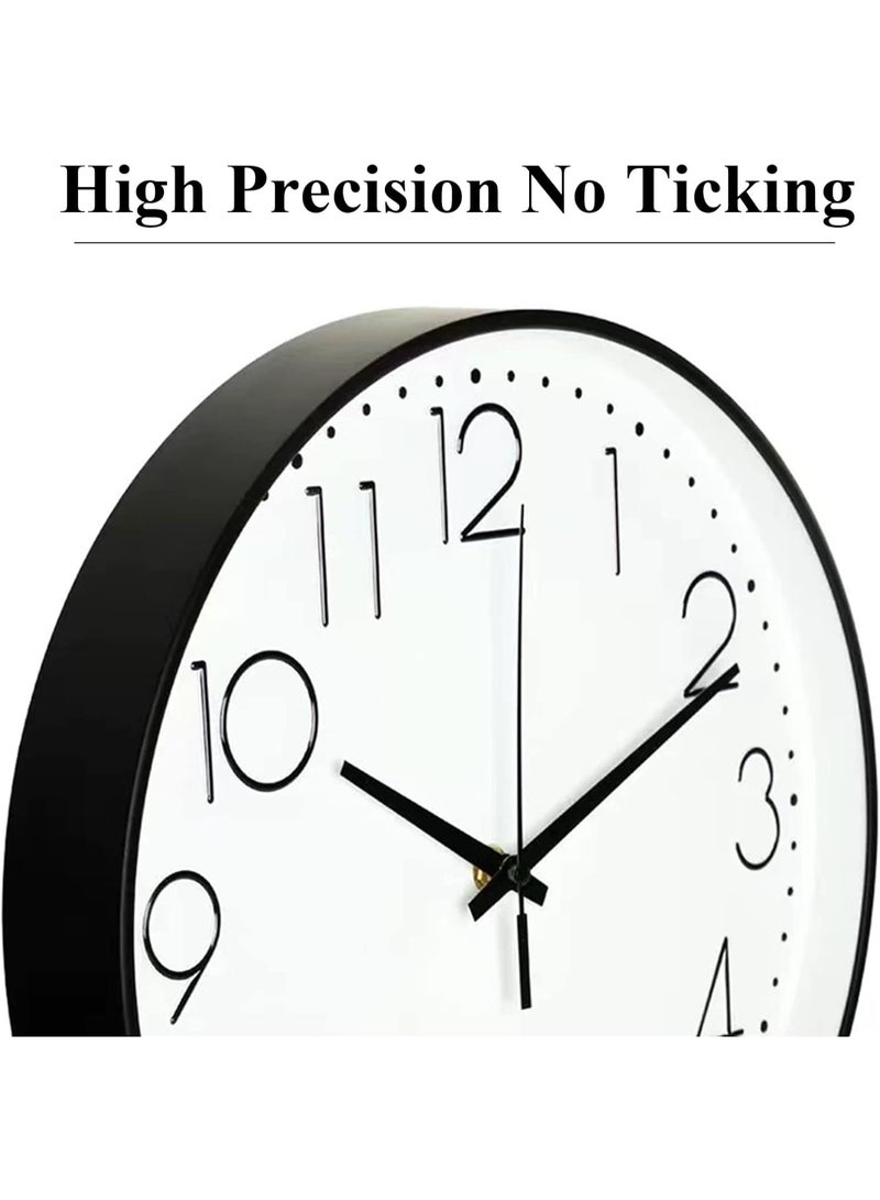 MIXDE Wall Clock 12 Inch Silent Non Ticking Round Wall Clocks Silent Quartz Decorative Wall Clock for Living Room Home Office School - Image 4