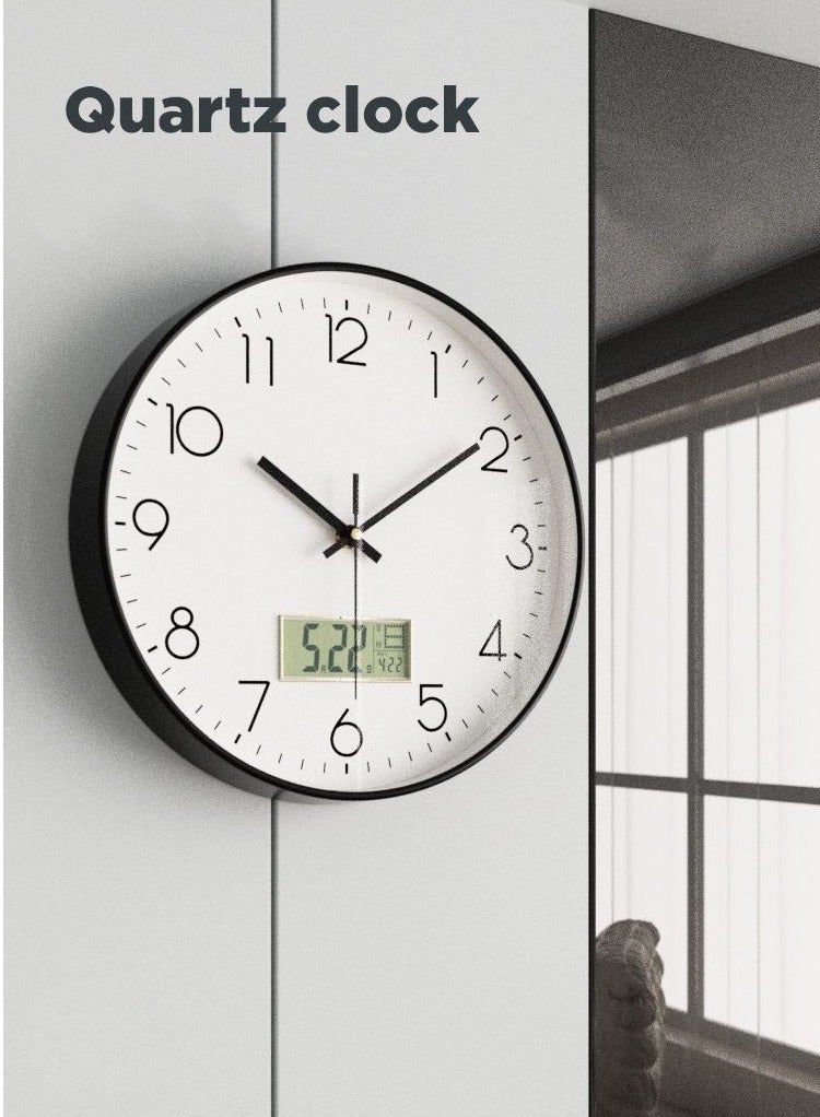 MIXDE Wall Clock 12 Inch Silent Non Ticking Round Wall Clocks Silent Quartz Decorative Wall Clock for Living Room Home Office School - Image 2