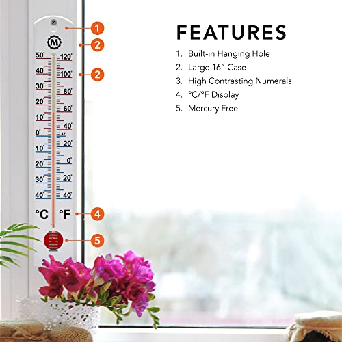MARATHON BA030001 Vertical Outdoor Thermometer - 16-Inch - Image 4