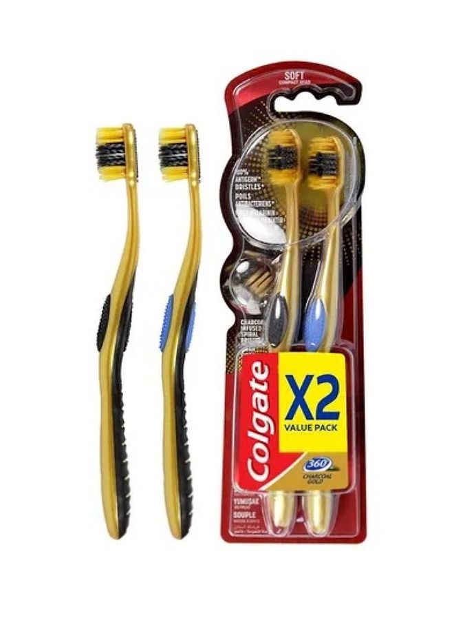 Colgate 2pcs Charcoal Toothbrush Set 1+1 Multicolor - Image 1