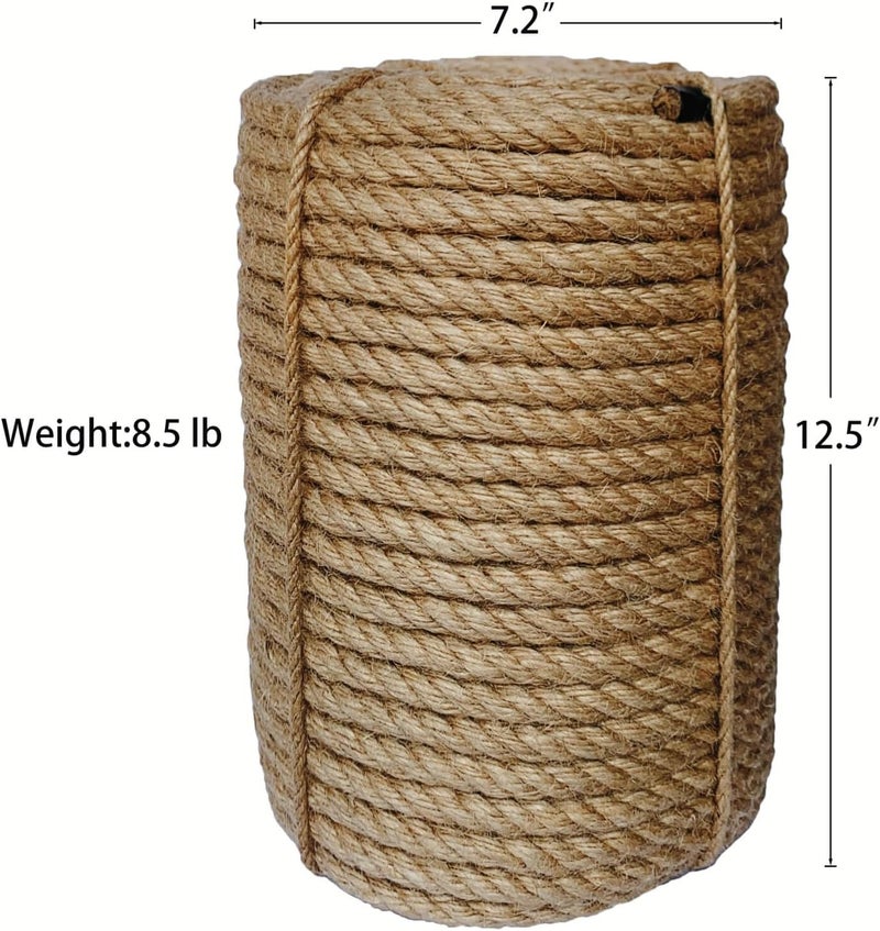 IlikeEC Jute Rope 14mm, 164 Feet 8.5lb Thick Garden Jute Twine String for DIY Cat Scratcher, Gardening, Bundling and Wall Hanging Craft Decorative (Brown) - Image 2