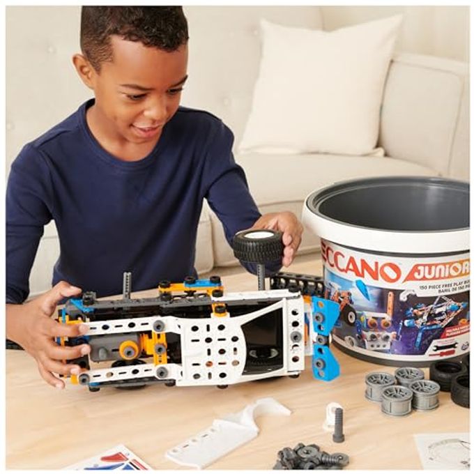 Meccano Junior, RC Police Car with Working Trunk and Real Tools, Toy Model Building Kit, STEM Toys for Kids Ages 5 and up - Image 3
