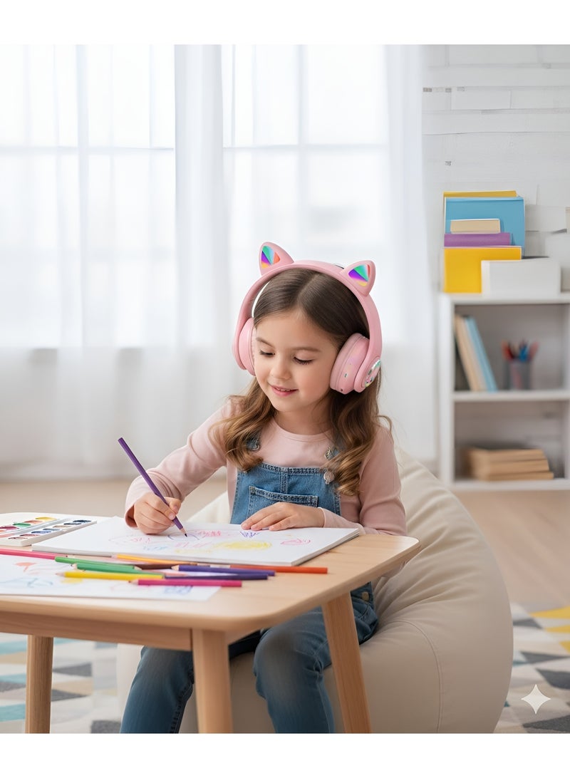 AH-803 Stitch-Shaped Gaming Headset with RGB Lighting and Independent Microphone - Ergonomic Design - Powerful Surround Sound and Immersive Gaming and Music Experience - Pink - Image 3