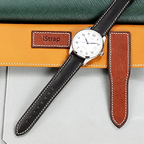 iStrap Quick Release Watch Band - Top Grain Leather Replacement Quickfit Strap - Stainless Steel Buckle - 18mm, 19mm, 20mm, 21mm 22mm,24mm for Men Women - Image 4