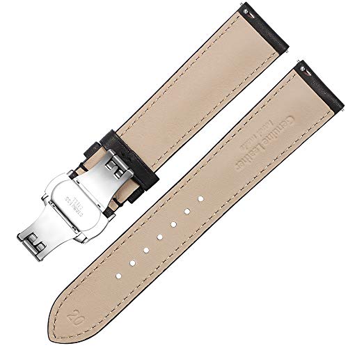 iStrap Quick Release Watch Band - Top Grain Leather Replacement Quickfit Strap - Stainless Steel Buckle - 18mm, 19mm, 20mm, 21mm 22mm,24mm for Men Women - Image 3